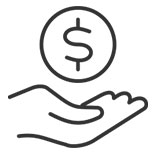 Coin in hand icon