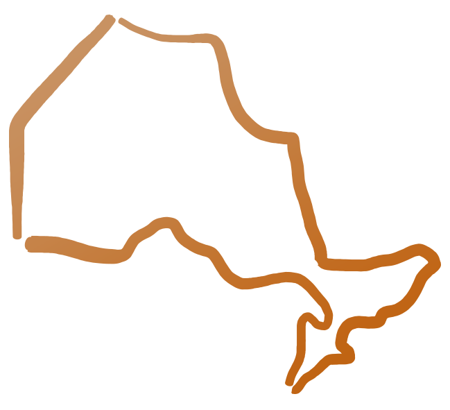 Map outline of Ontario