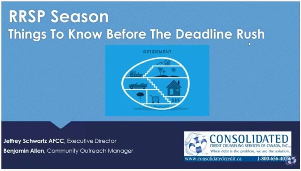 Saving for Retirement RRSP Season Consolidated Credit